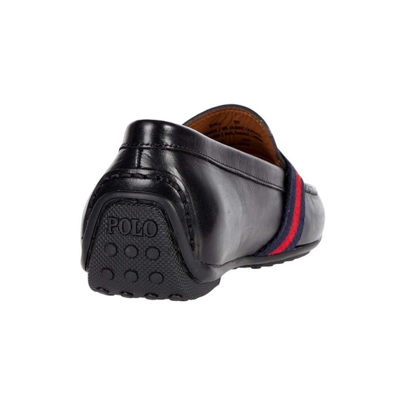 Polo Ralph Lauren Black Riali Driver Loafer Smooth Leather Size 10.New - Picture 3 of 8